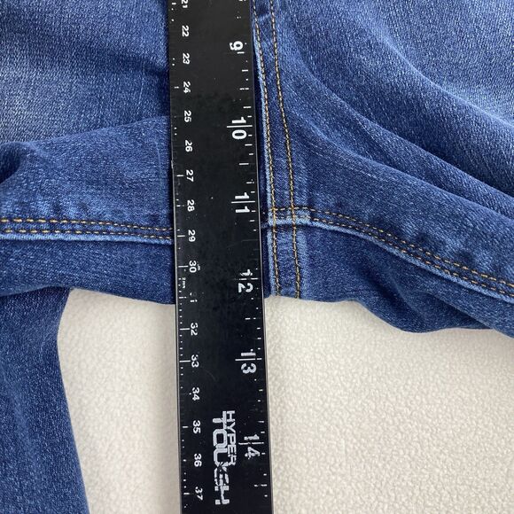 Spanx XL Pull On Skinny Jeans Distressed Dark Wash High Rise Stretch Denim Pants - Picture 6 of 16
